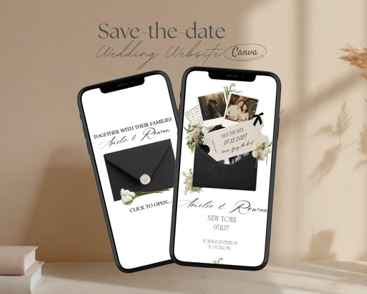 Fifth Avenue Black & White Save the Date Website Template