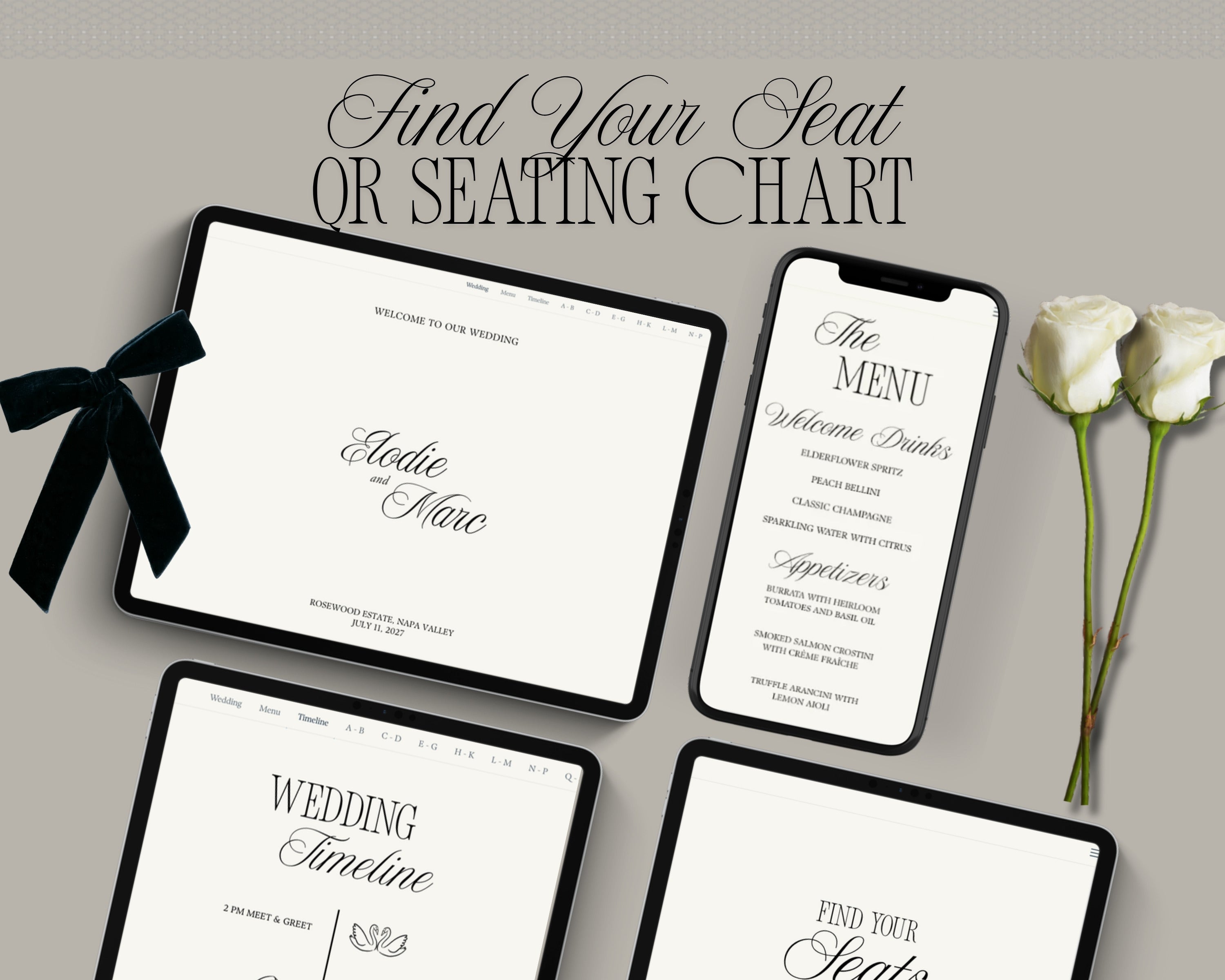 Find Your Seat QR Code Seating Chart — Easy Aisle Studio