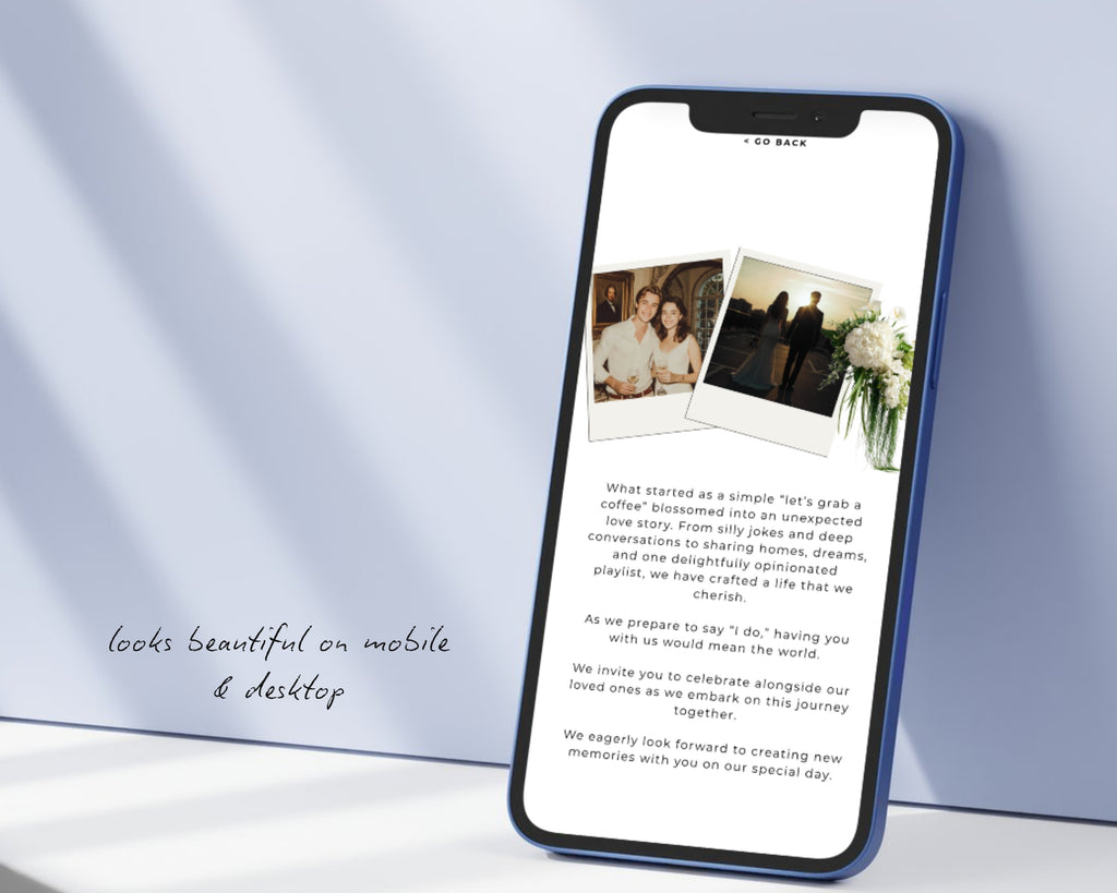 Old Money wedding website looks beautiful on mobile and desktop