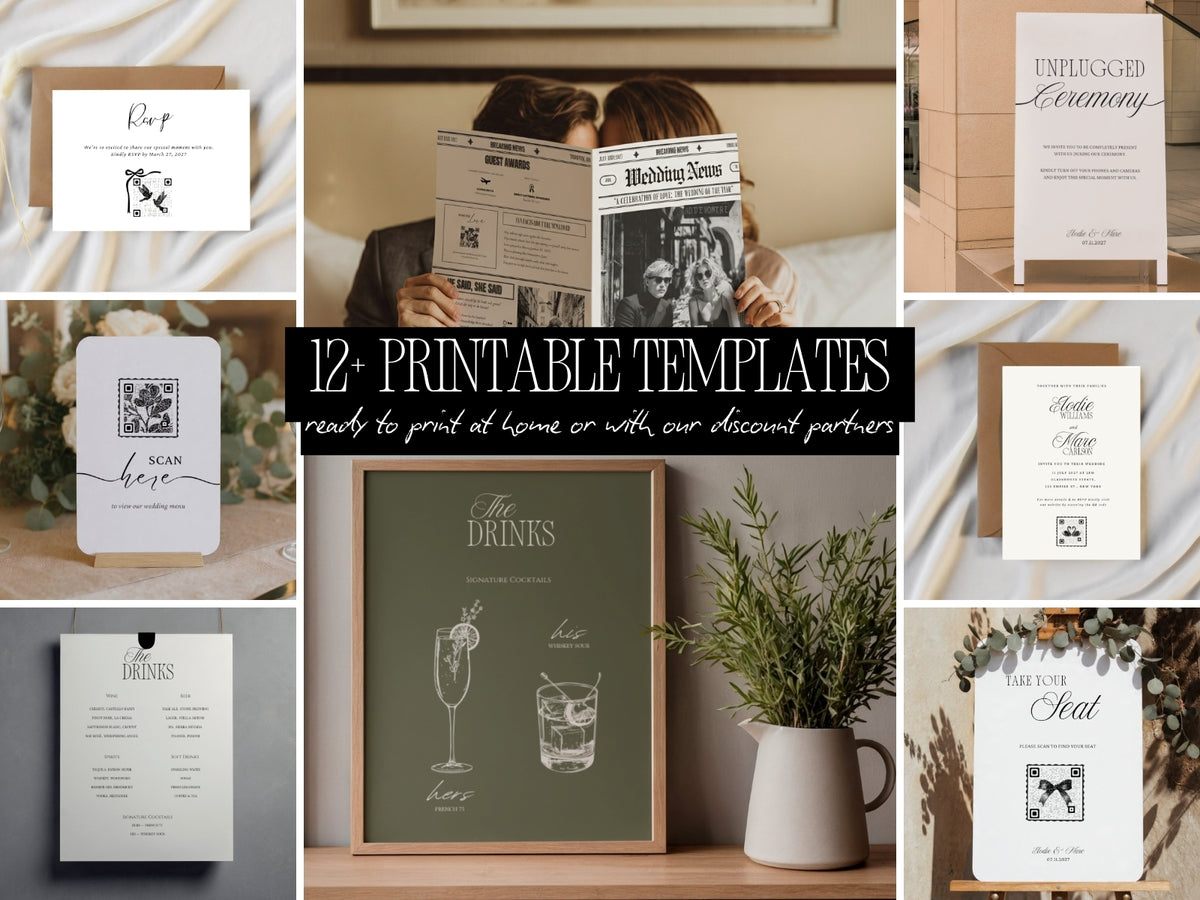 The All-Access Wedding Suite — printable stationery