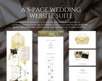 A five-page wedding website suite — Butter Yellow