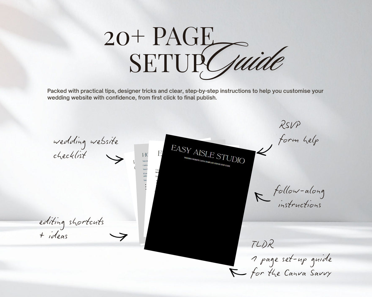 Twenty-plus page setup guide included with the template