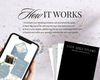 How it works — Dusty Blue French Toile wedding website template