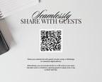 Seamlessly share with guests: a QR code linking to the art deco save the date wedding website, for printed save the date cards and invitations.