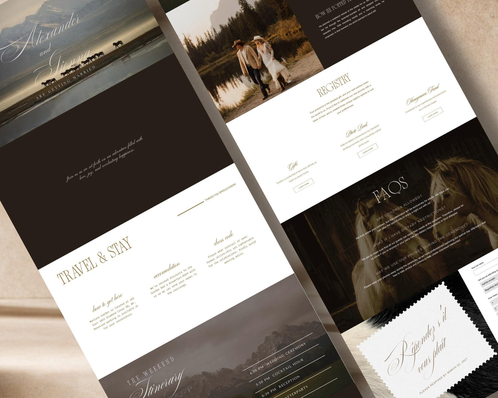 Mountain Ranch Wedding Website Template