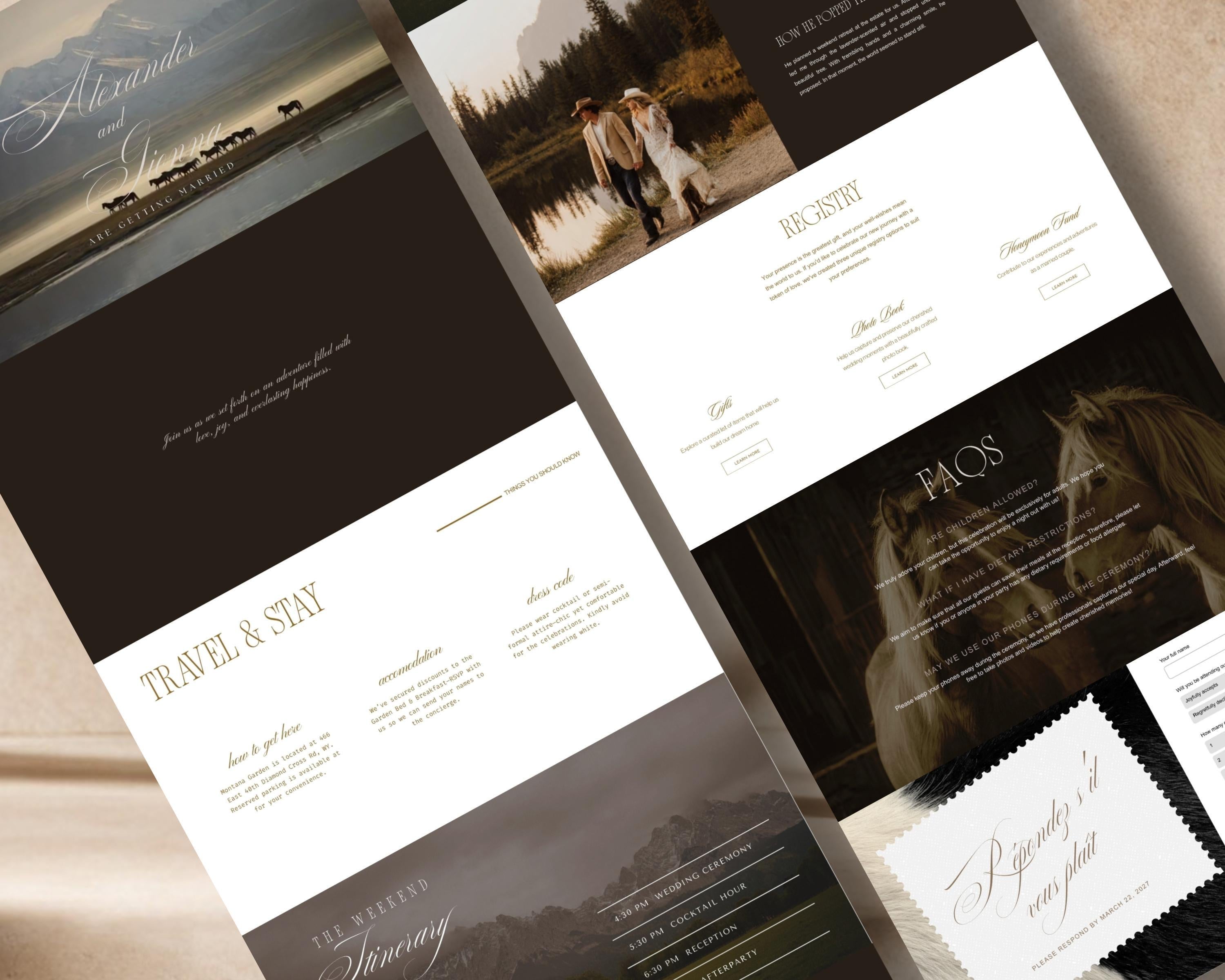 Mountain Ranch Wedding Website Template