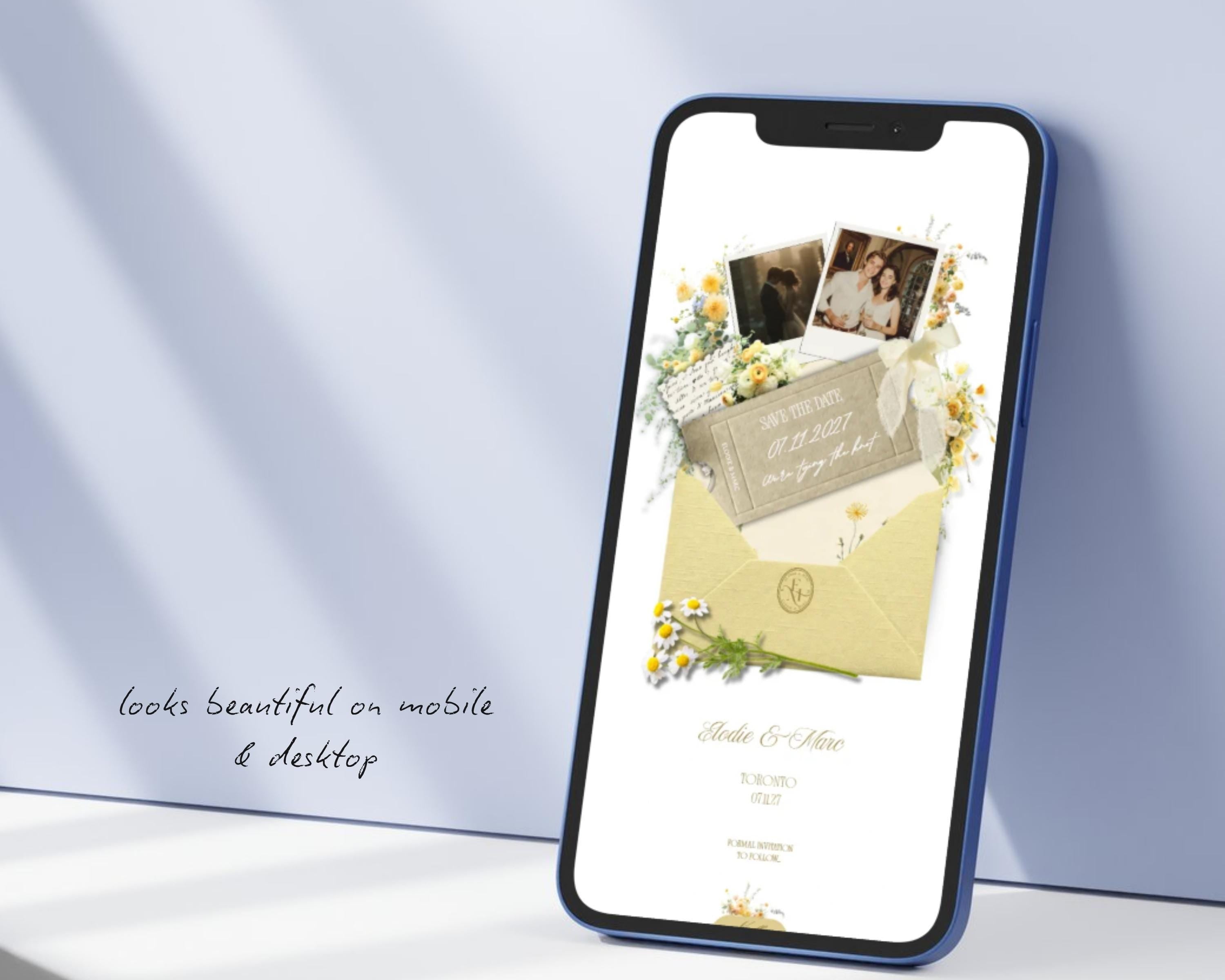 Butter Yellow Save the Date Website Template