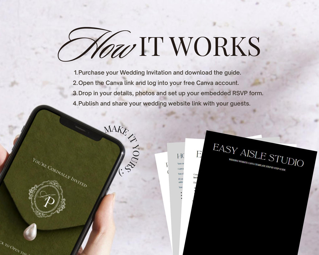 Old Money Olive Green Wedding Website Template