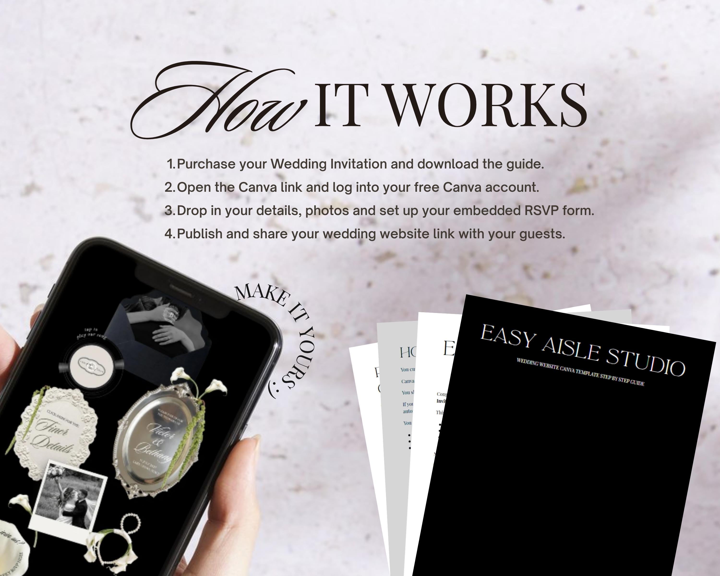 Old Money Black and White Wedding Website Template