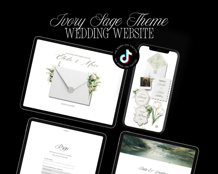 Ivory & Sage Wedding Website Template