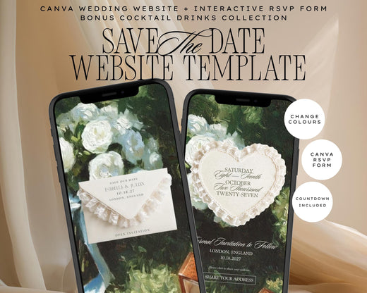 Olive & Lace Save the Date Website Template