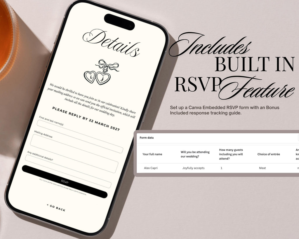 Olive and Lace Save the Date Website Template