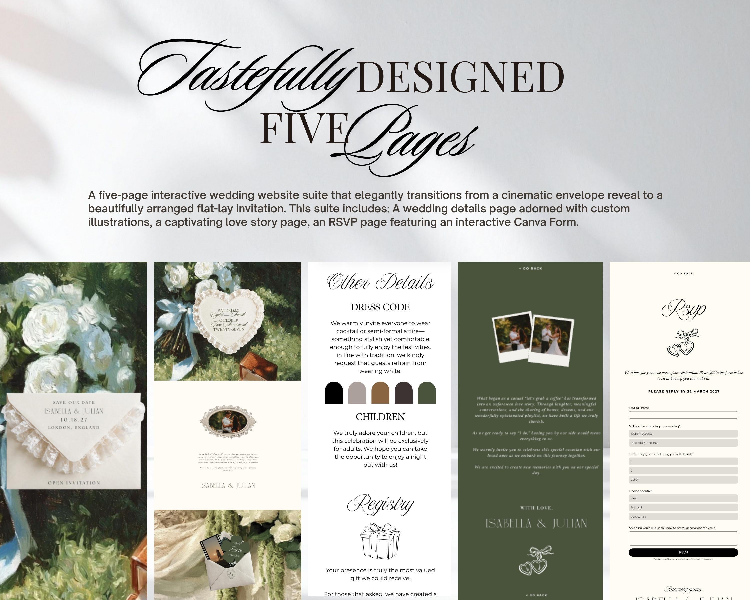 Olive and Lace Wedding Website Template