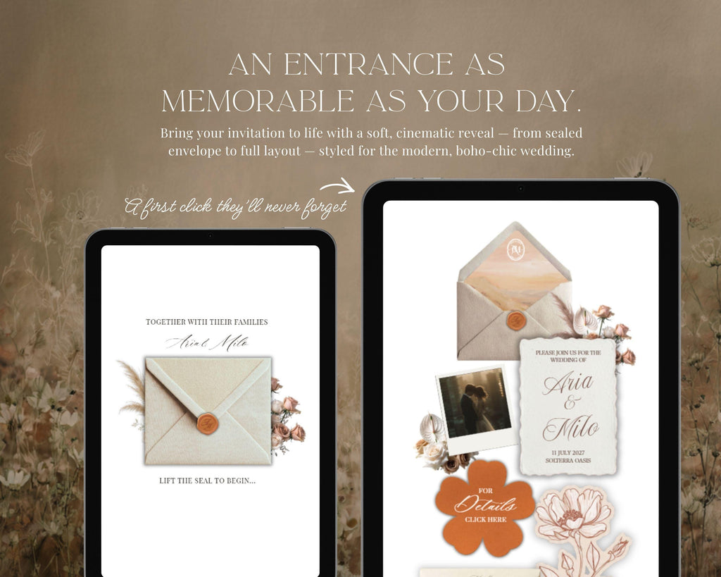 Boho Terracotta Wedding Website Template