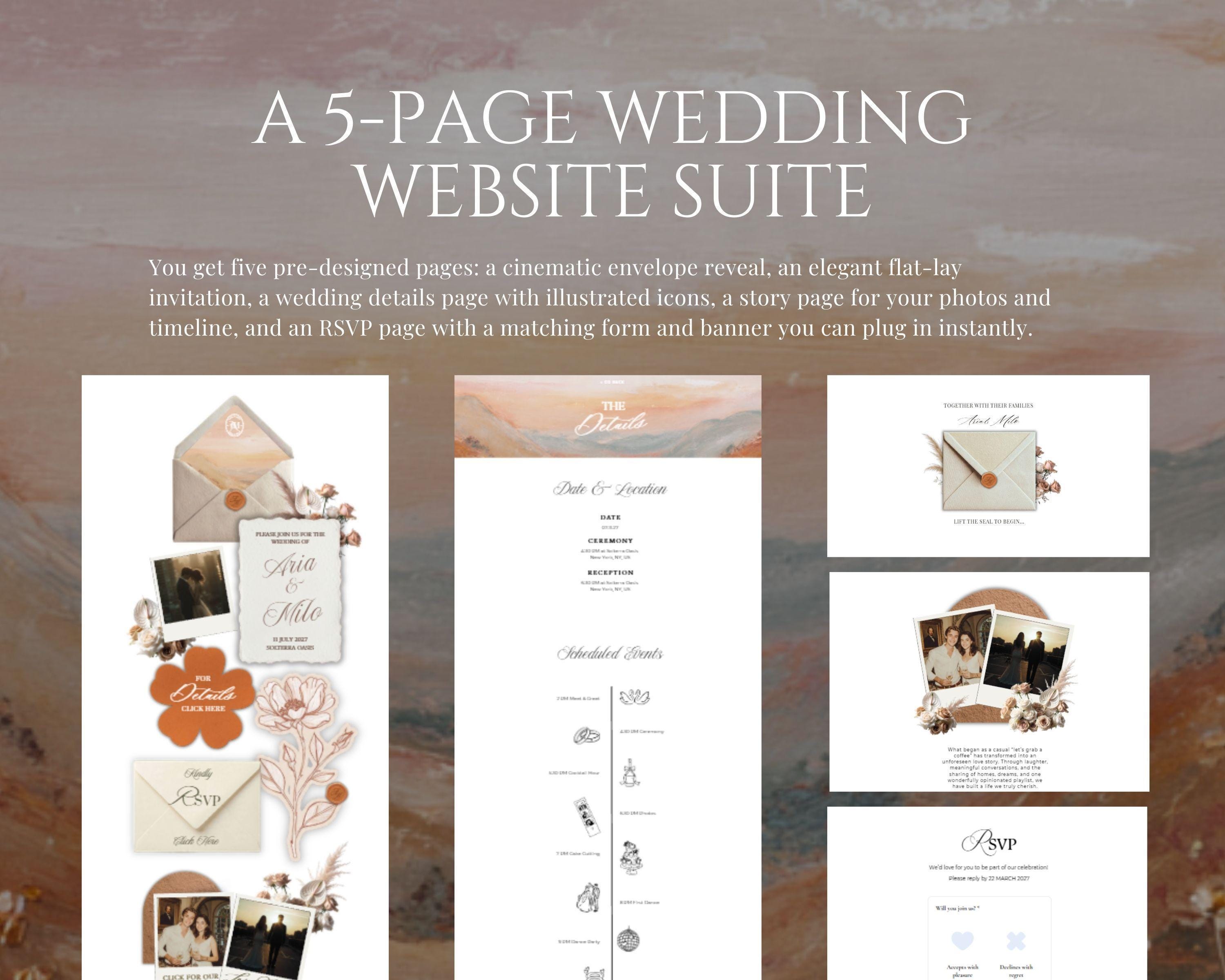 Boho Terracotta Wedding Website Template