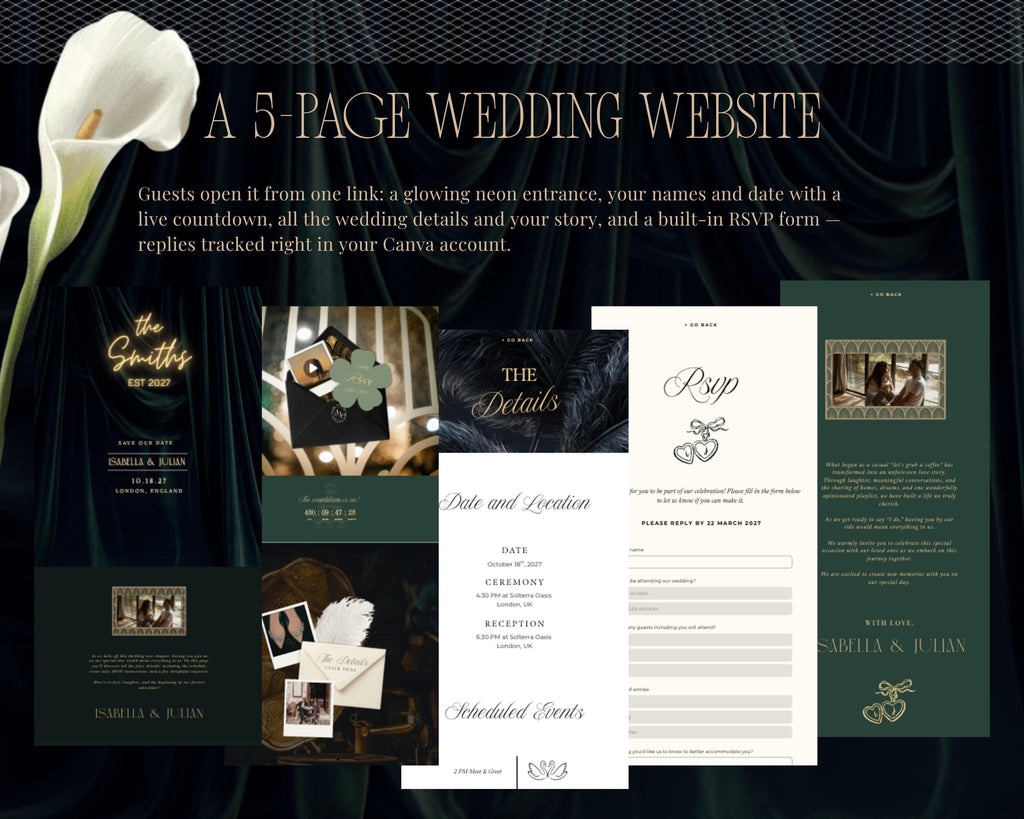 Art Deco Wedding Website Template