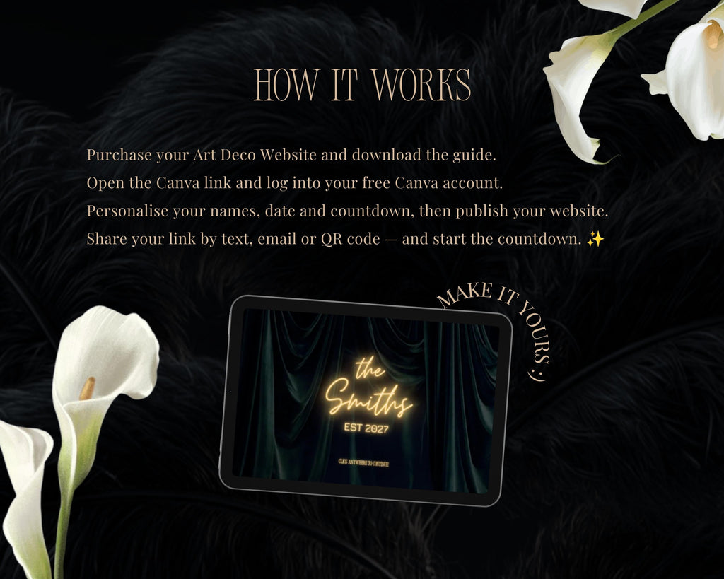 Art Deco Wedding Website Template