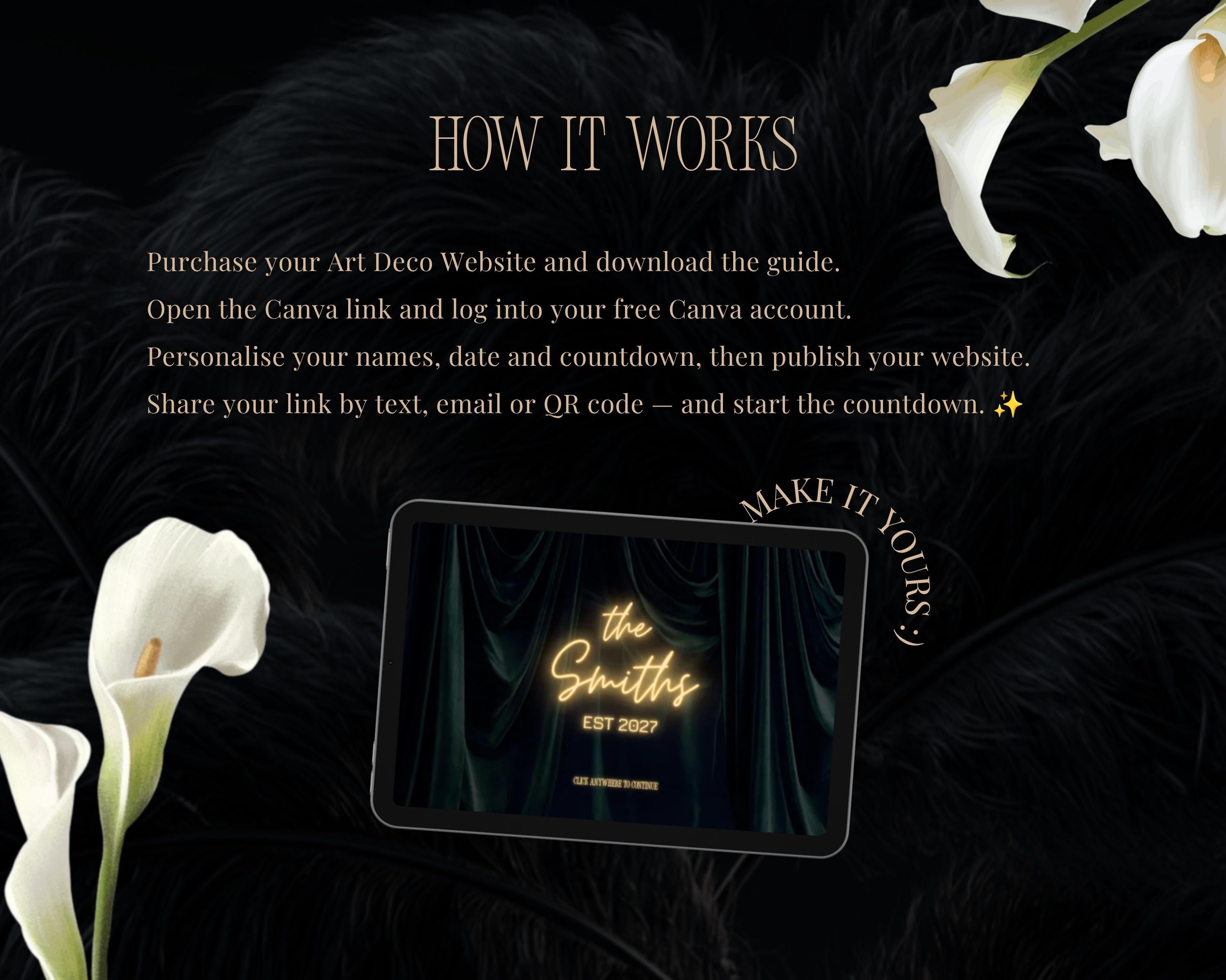 Art Deco Wedding Website Template