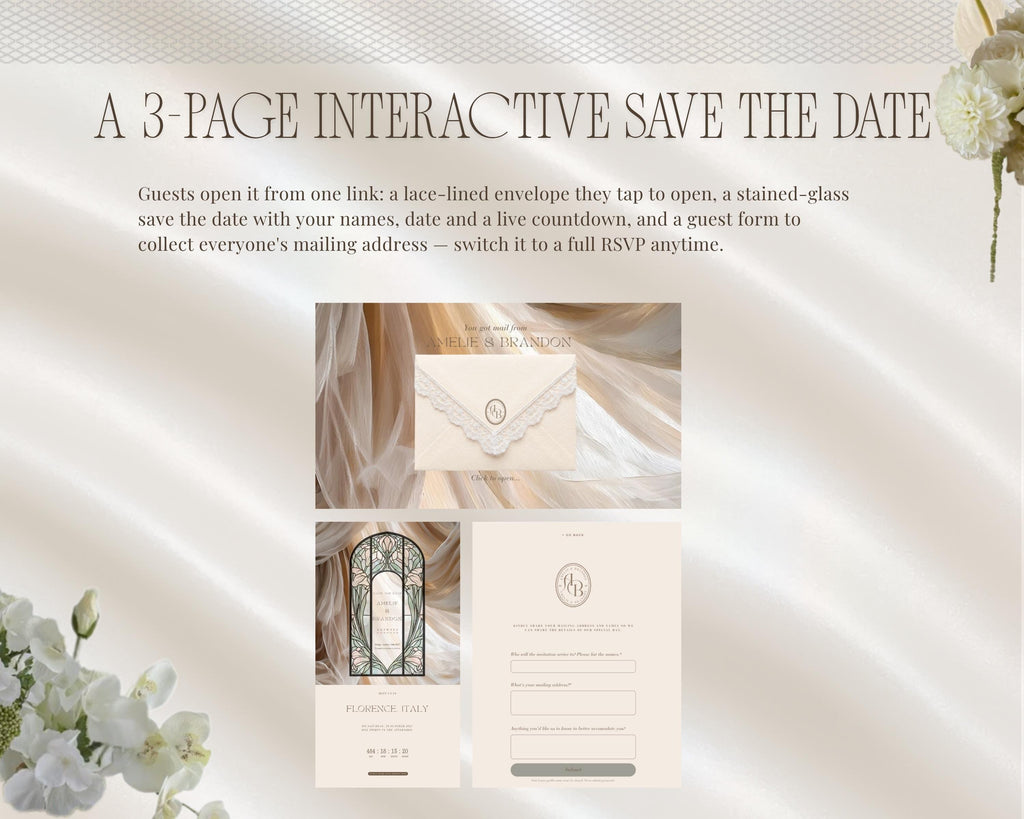 Stained Glass Save the Date Website Template