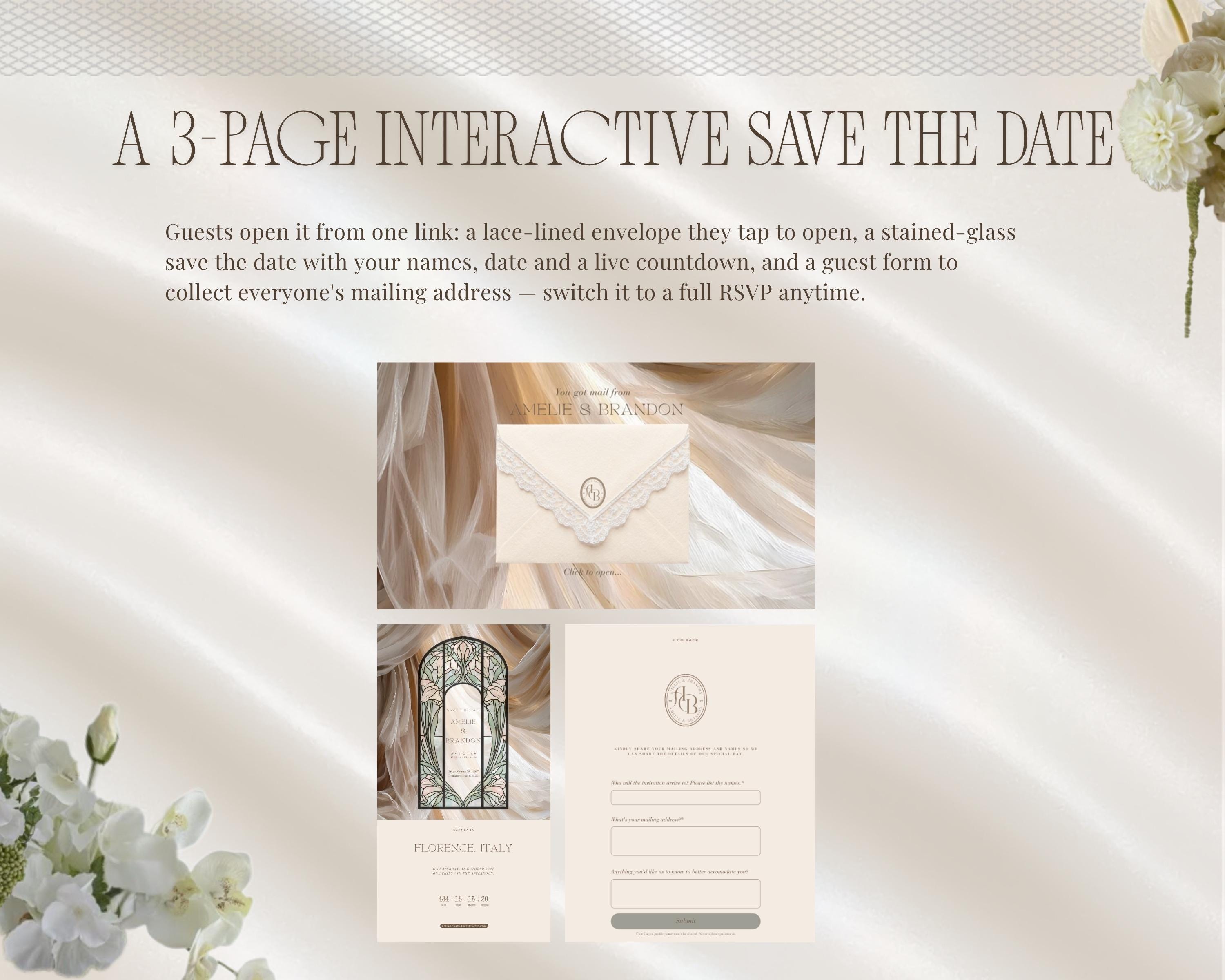 Stained Glass Save the Date Website Template