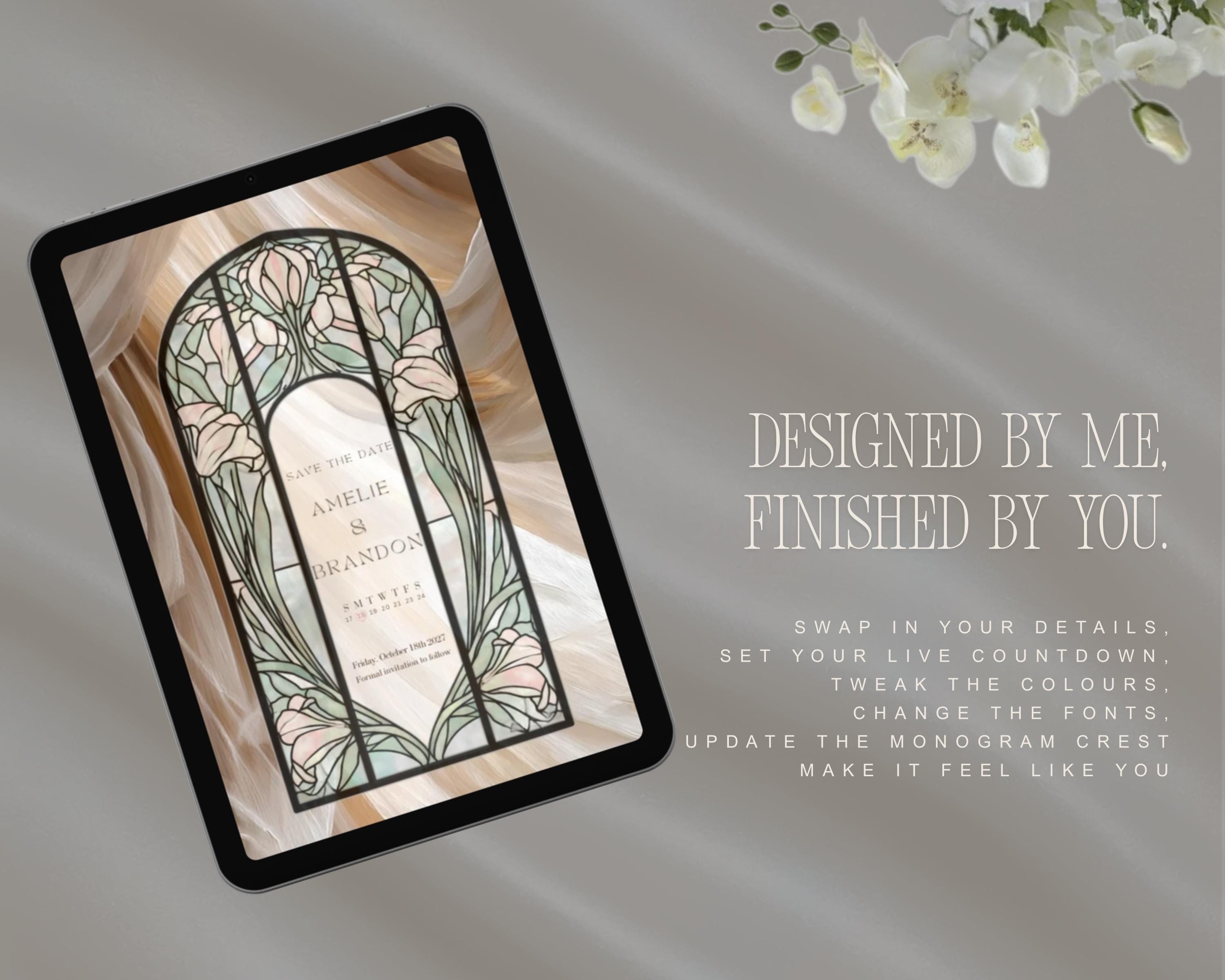 Stained Glass Save the Date Website Template