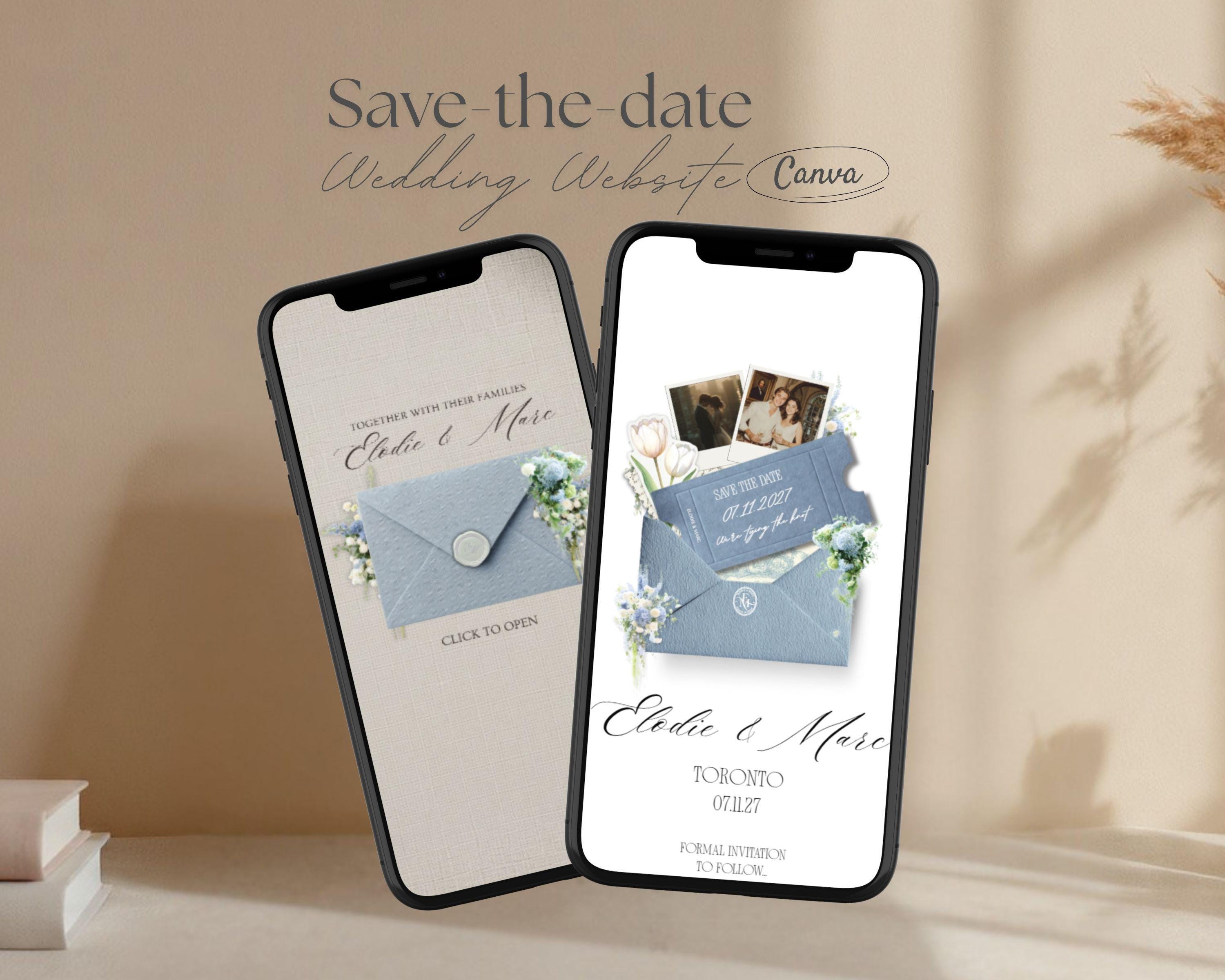 Dusty Blue Save-the-Date Website Template