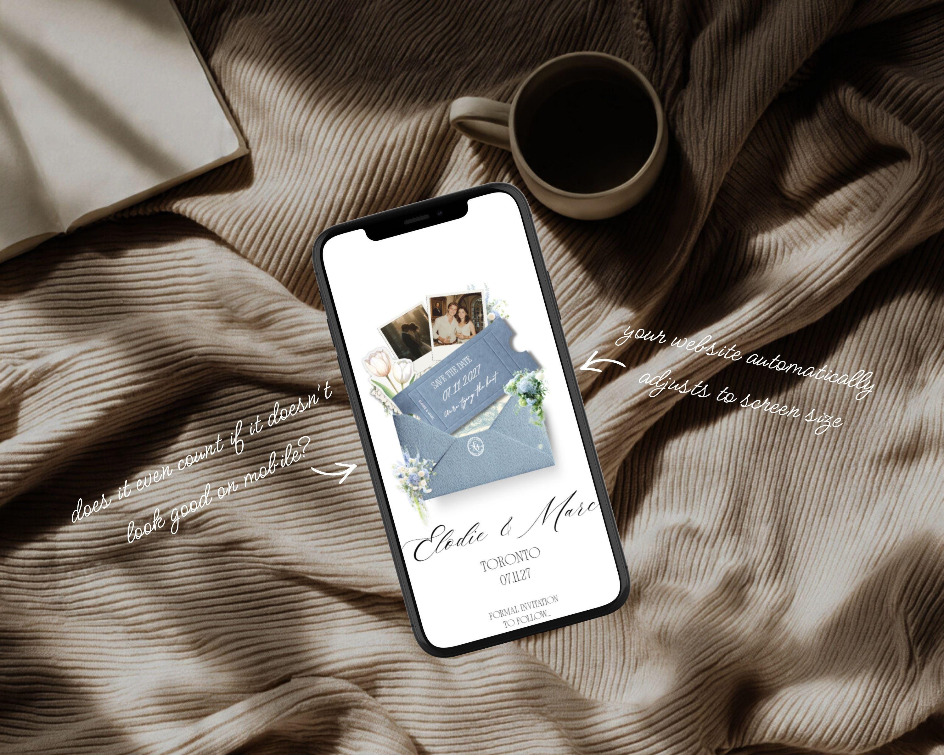 Dusty Blue Save-the-Date Website Template