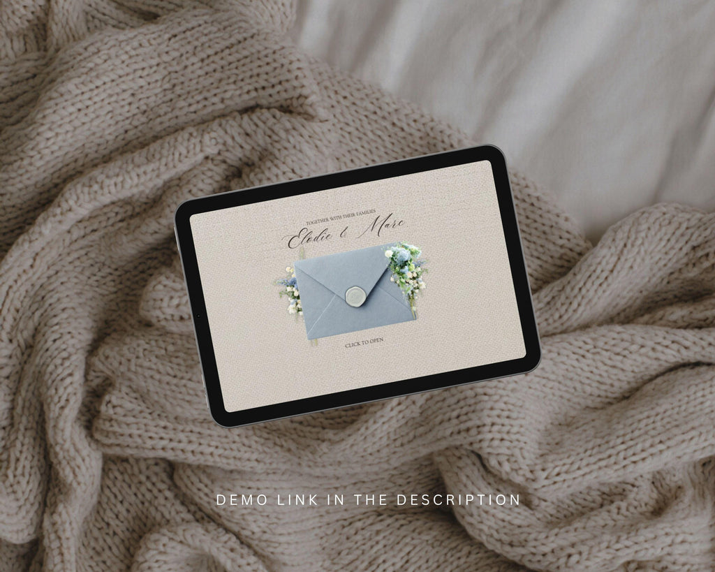 Dusty Blue Save-the-Date Website Template