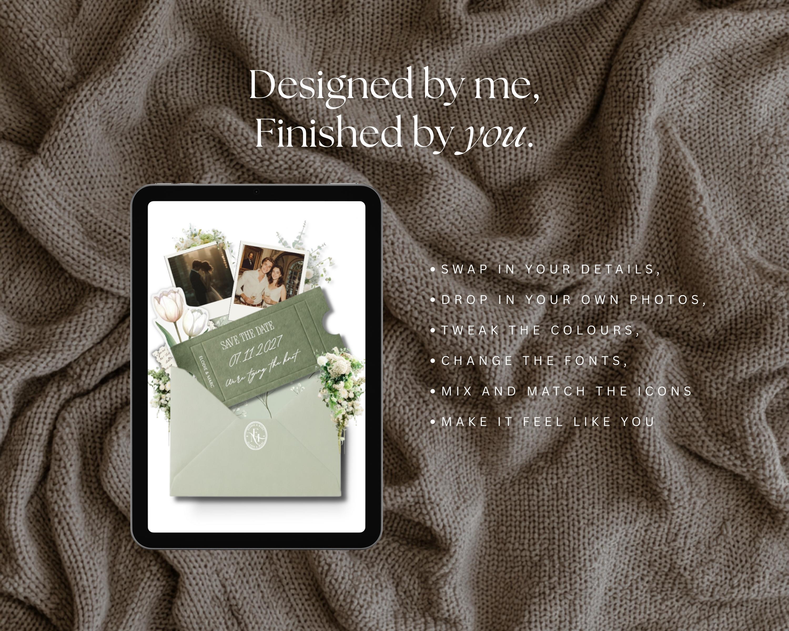 Dusty Sage & Ivory Save the Date Website Template