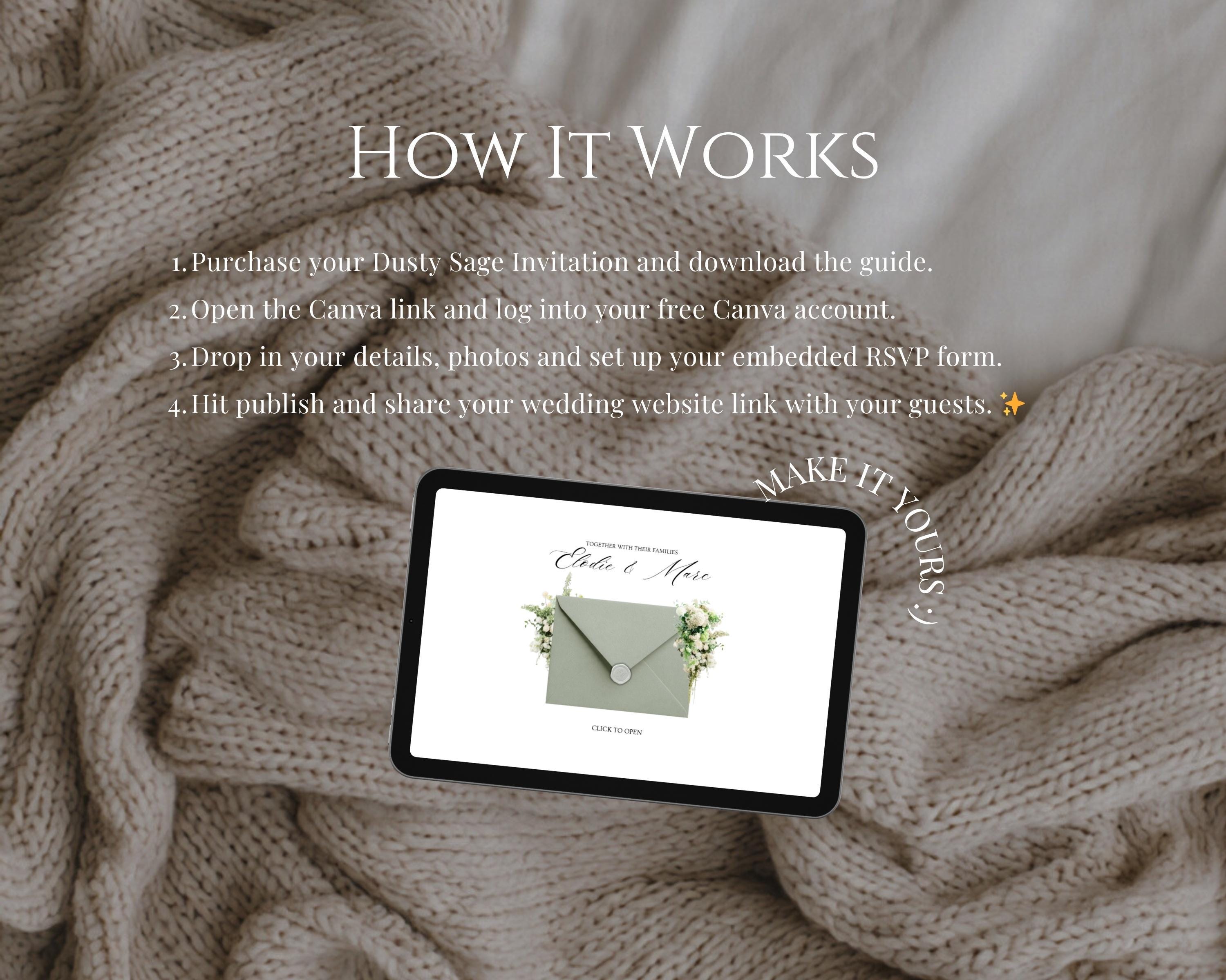 Dusty Sage & Ivory Save the Date Website Template