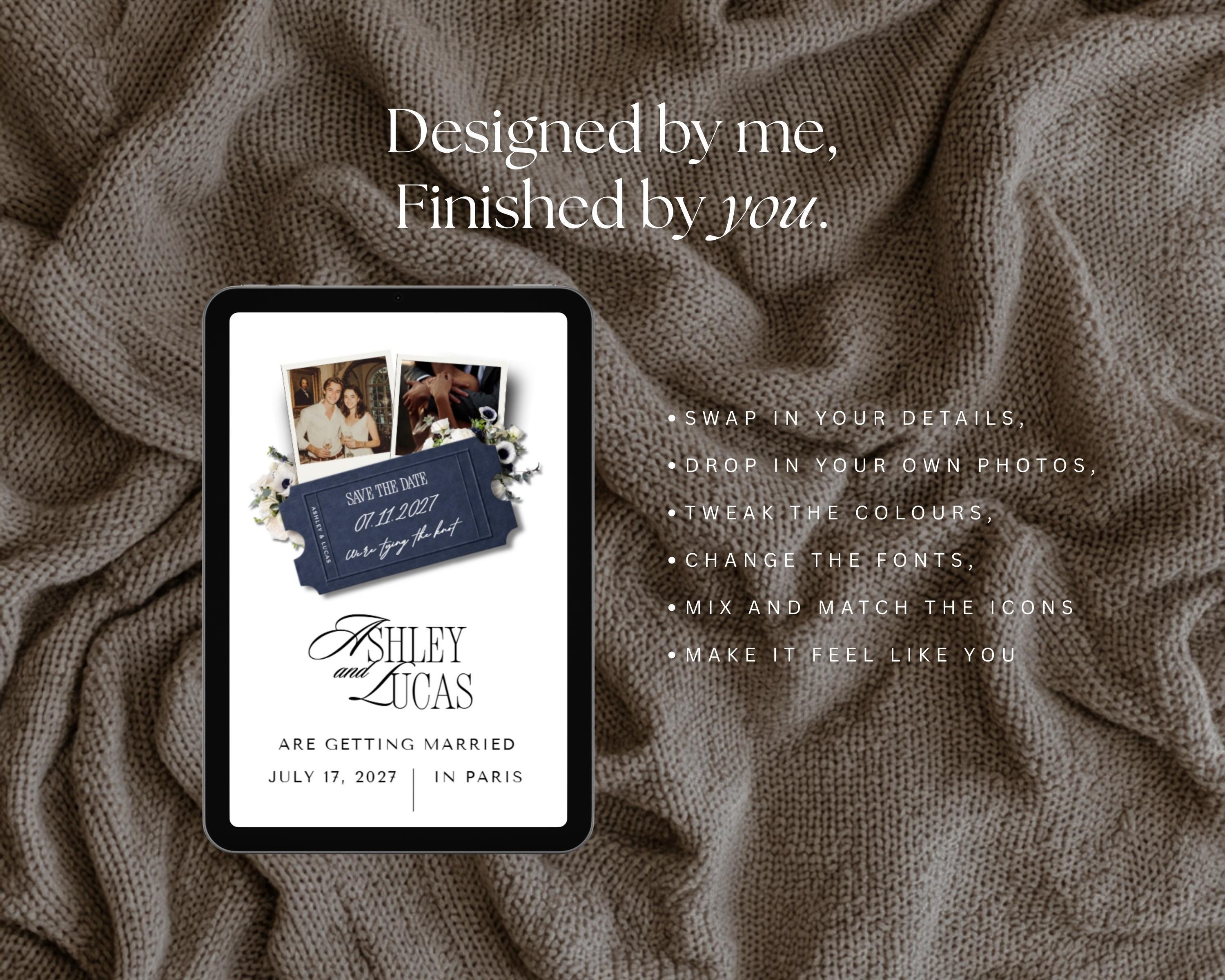 Midnight Opulence Navy Save the Date Website Template