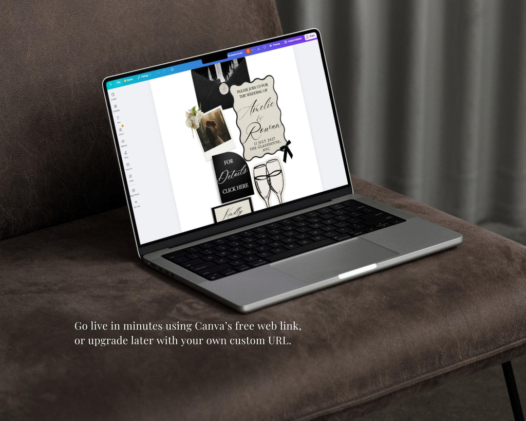 Fifth Avenue Black & White Wedding Website Template