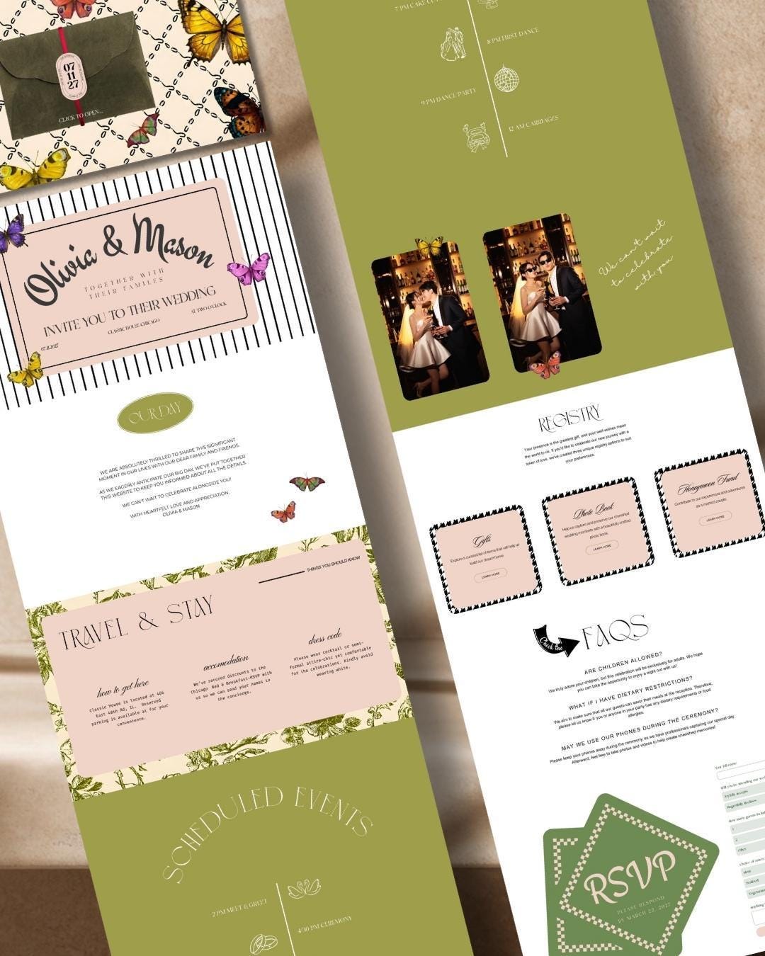 Maison Papillon Wedding Website Template