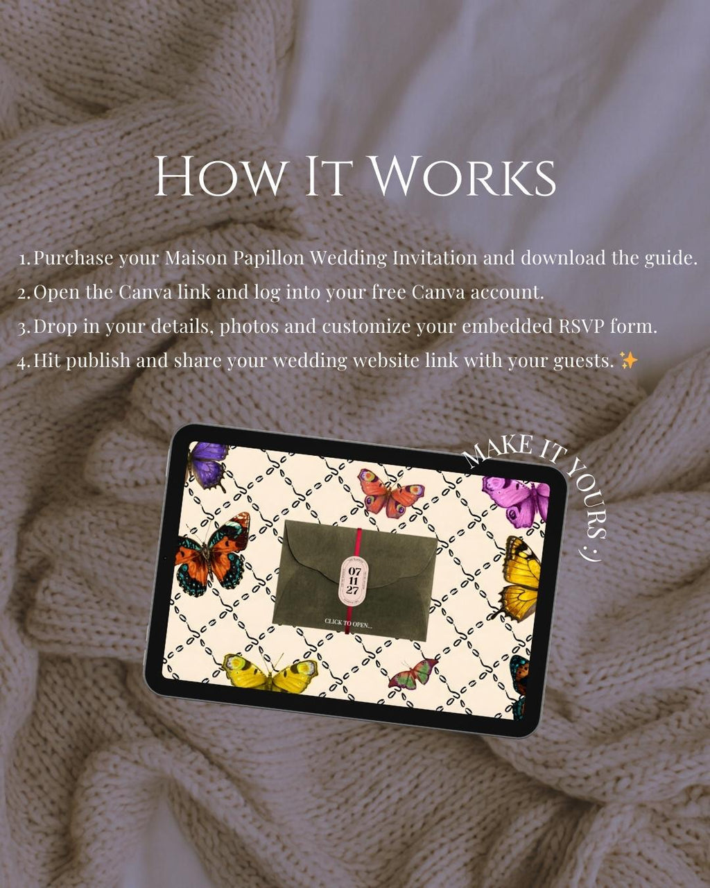 Maison Papillon Wedding Website Template
