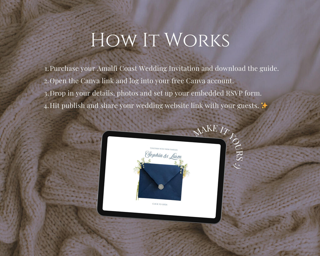 Amalfi Coast Wedding Website Template