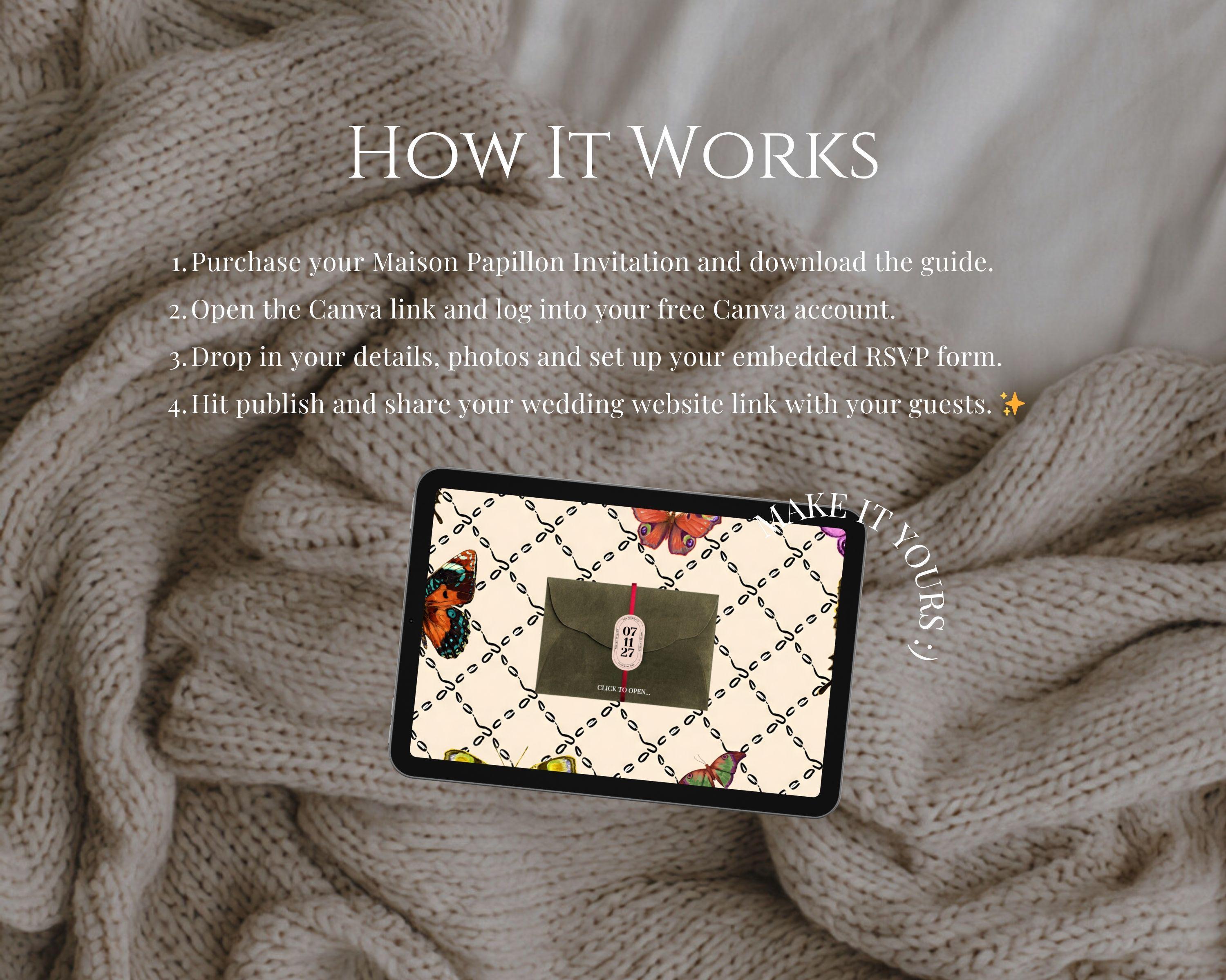 Maison Papillon Save the Date Website Template