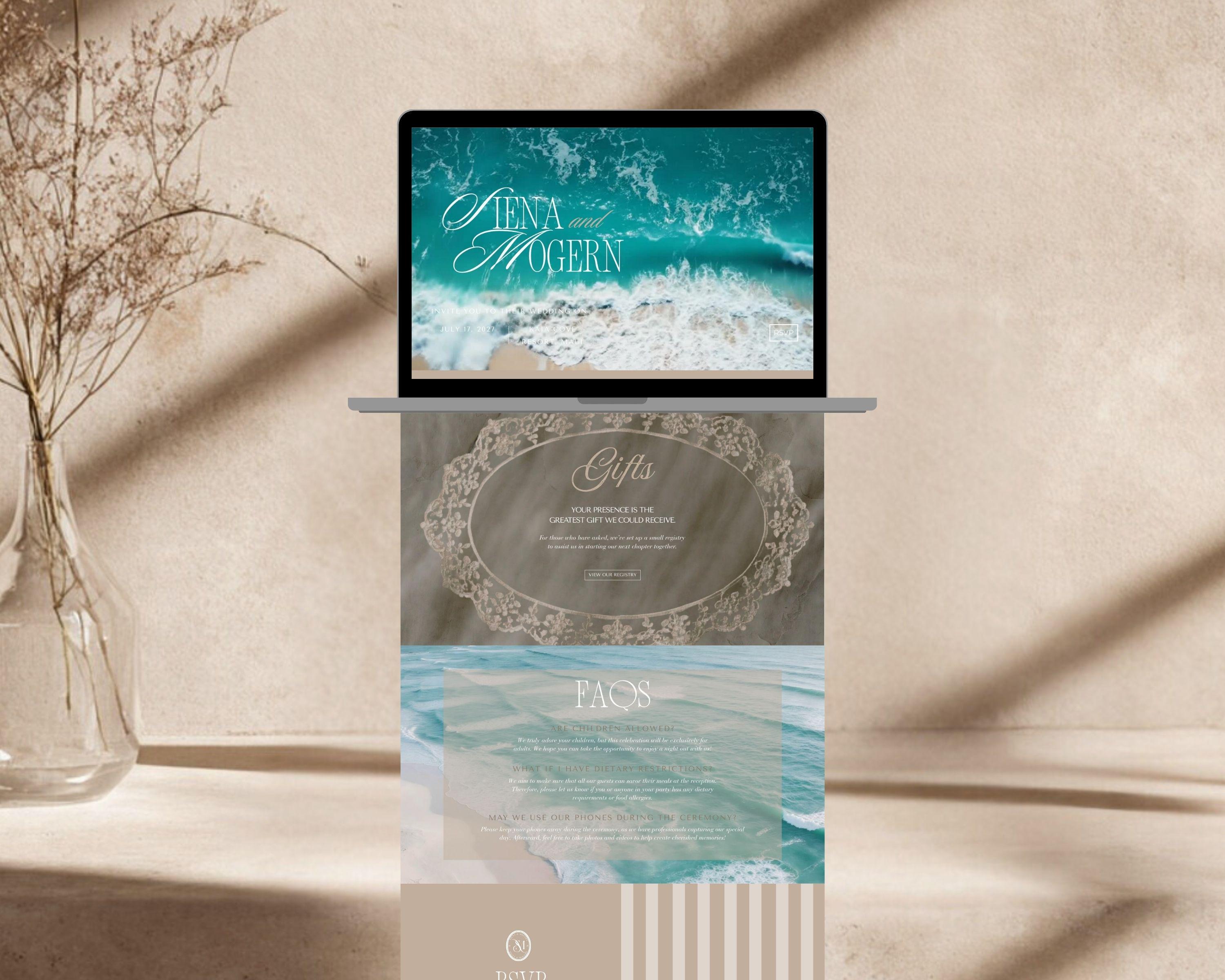 Emerald Coast Beach Wedding Website Template