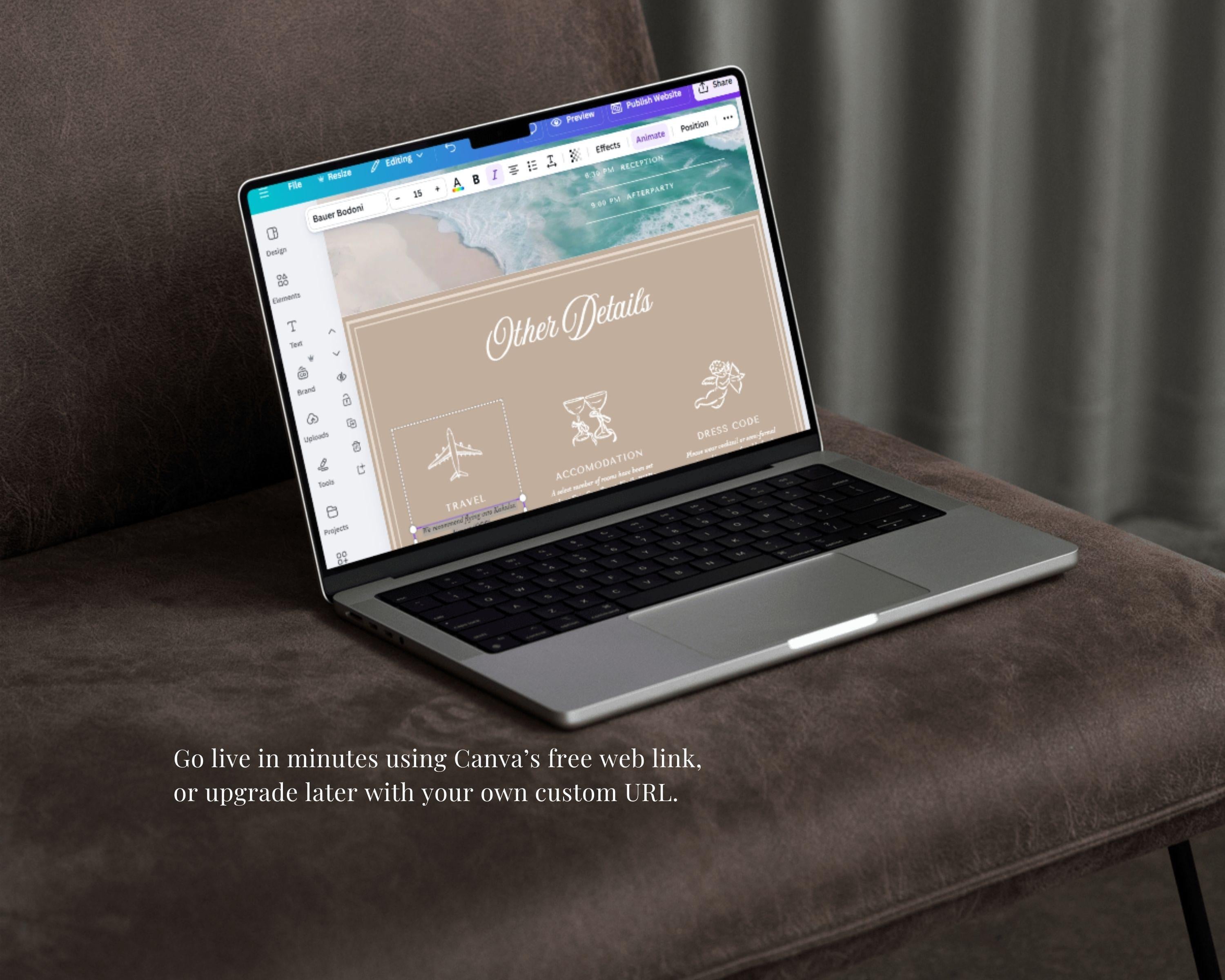 Emerald Coast Beach Wedding Website Template