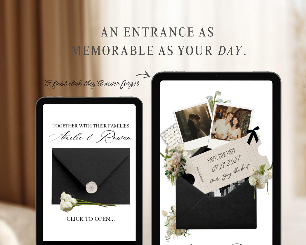 Fifth Avenue Black & White Save the Date Website Template