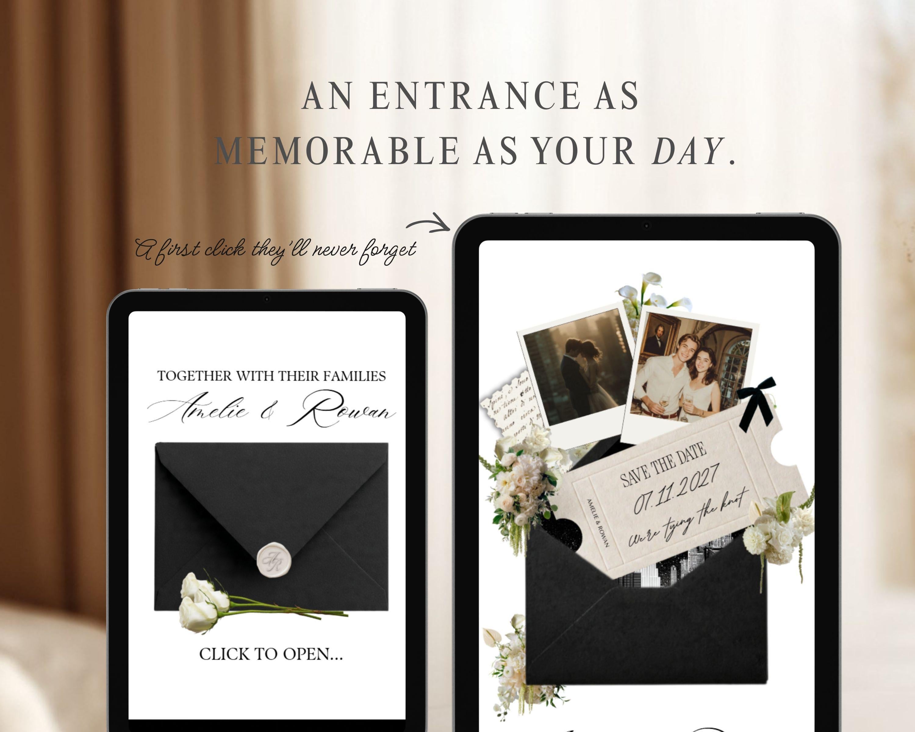 Fifth Avenue Black & White Save the Date Website Template