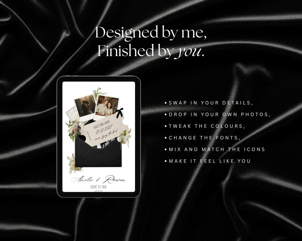 Fifth Avenue Black & White Save the Date Website Template