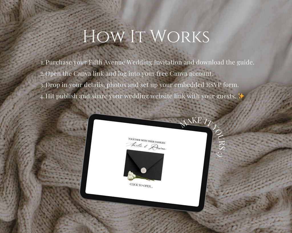 Fifth Avenue Black & White Save the Date Website Template