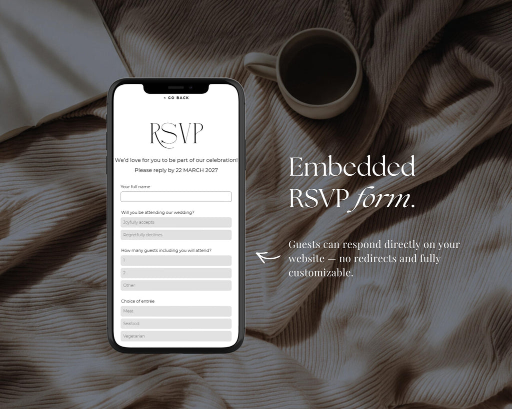 Playful Prestige (Blue Lavender Orange) Wedding Website Template