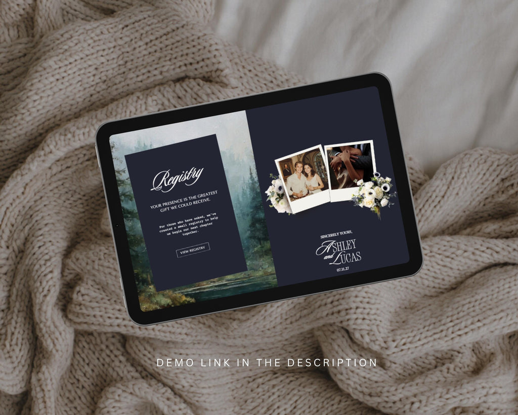 Navy & Ivory Wedding Website Template