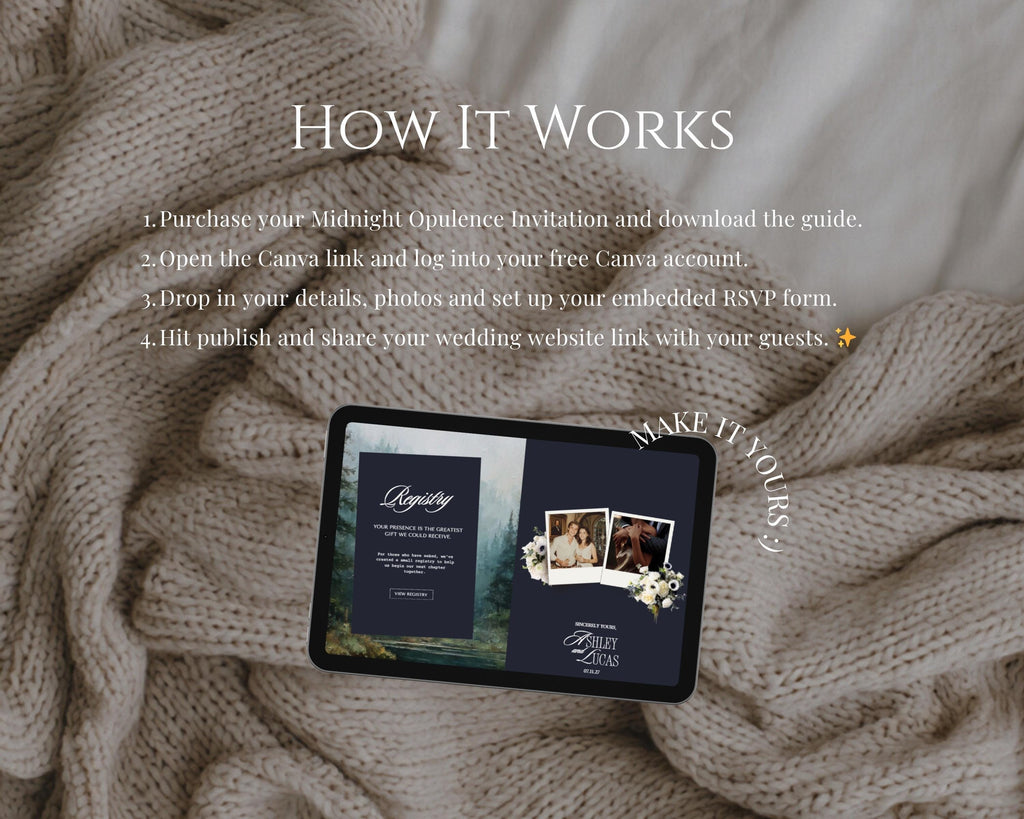 Navy & Ivory Wedding Website Template