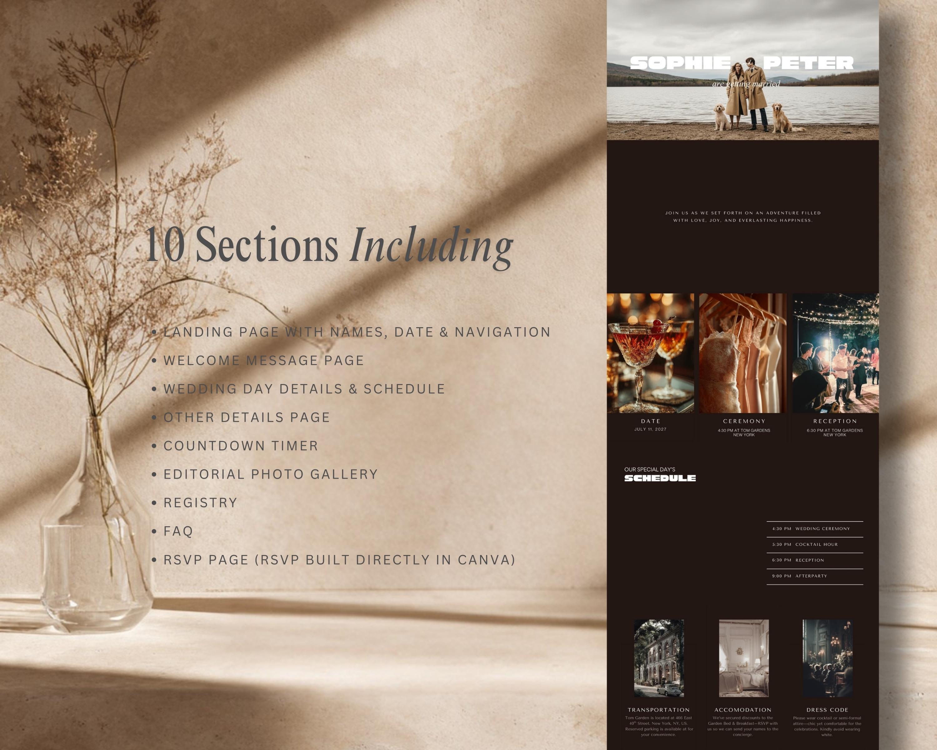 Neutral Black & Ivory Wedding Website Template