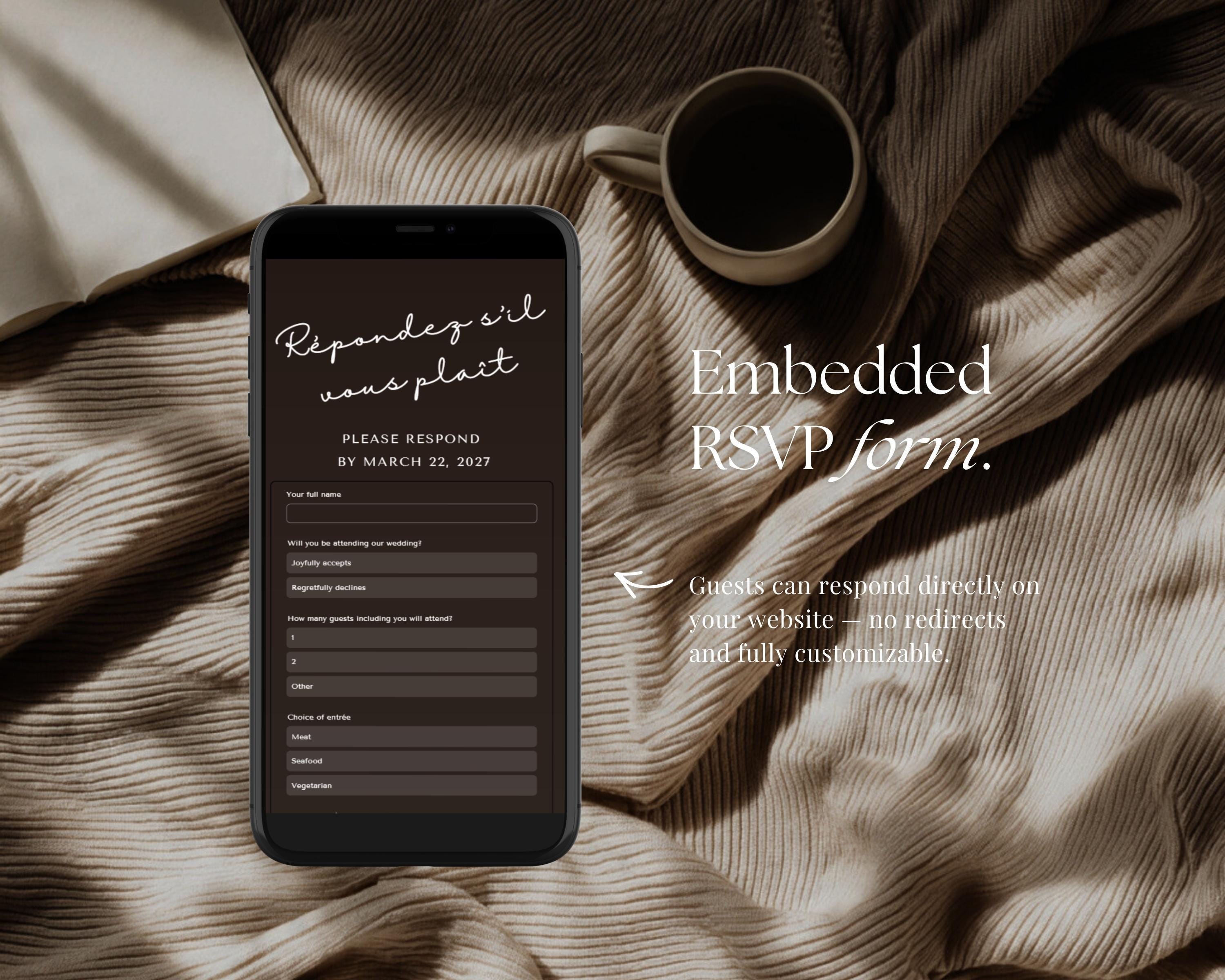 Neutral Black & Ivory Wedding Website Template