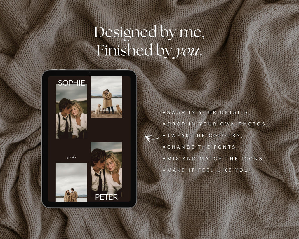 Neutral Black & Ivory Wedding Website Template