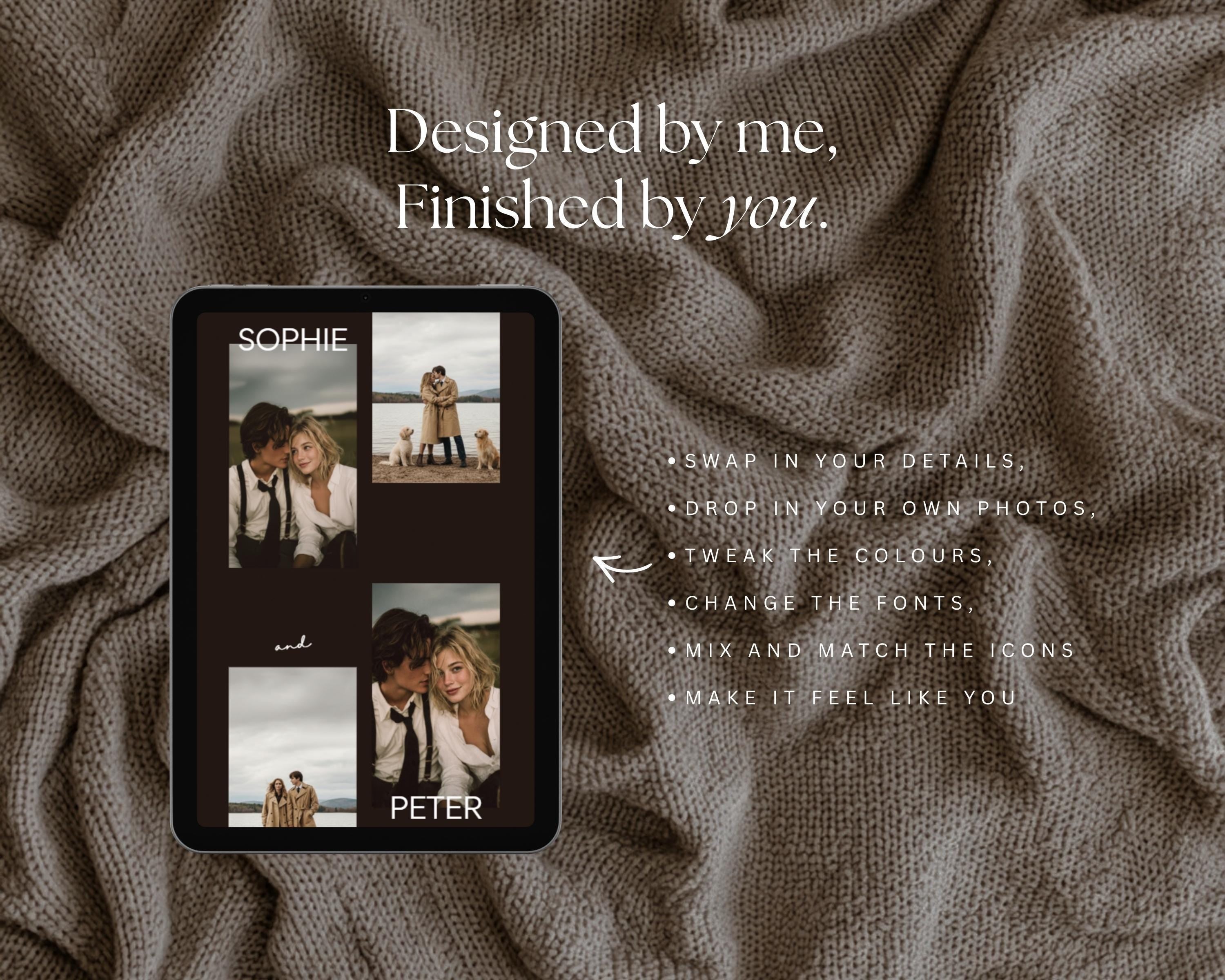 Neutral Black & Ivory Wedding Website Template