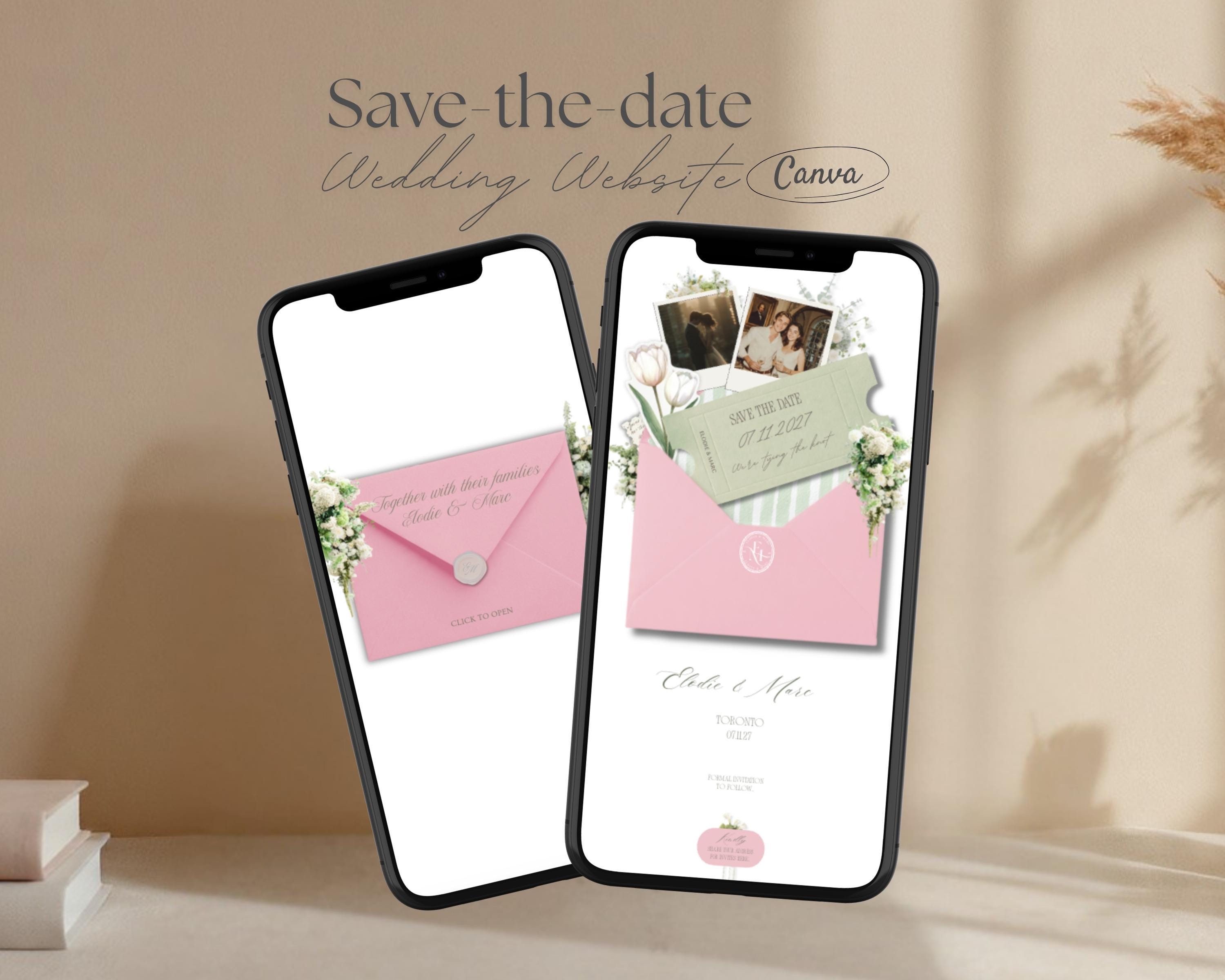 Matcha Strawberry Save the Date Website Template